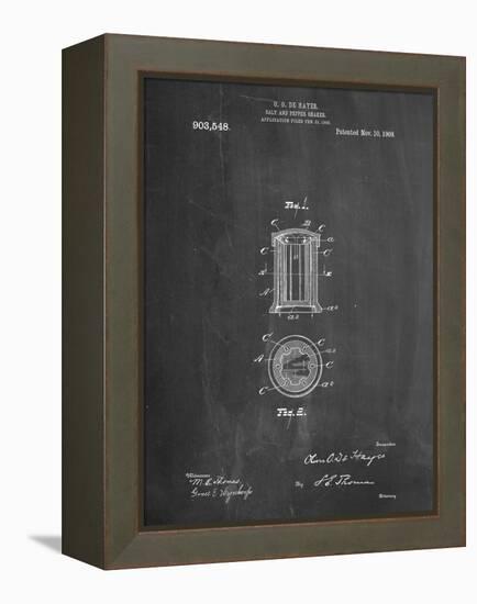 Salt And Pepper Shaker Patent-null-Framed Stretched Canvas