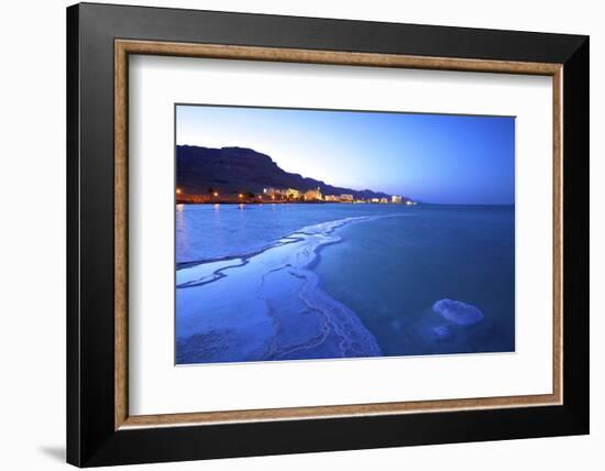 Salt Deposit in Foreground Looking Towards Ein Bokek, Ein Bokek, Dead Sea, Israel, Middle East-Neil Farrin-Framed Photographic Print