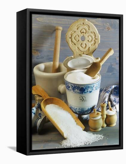 Salt in Various Containers-null-Framed Premier Image Canvas