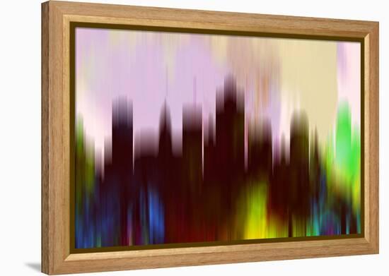 Salt Lake City Downtown Skyline-NaxArt-Framed Stretched Canvas