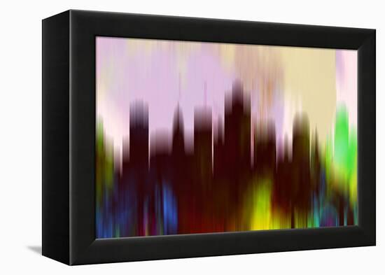 Salt Lake City Downtown Skyline-NaxArt-Framed Stretched Canvas