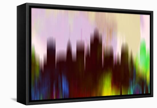 Salt Lake City Downtown Skyline-NaxArt-Framed Stretched Canvas