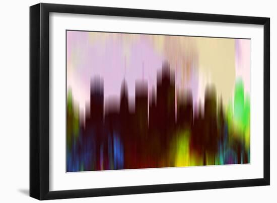 Salt Lake City Downtown Skyline-NaxArt-Framed Art Print