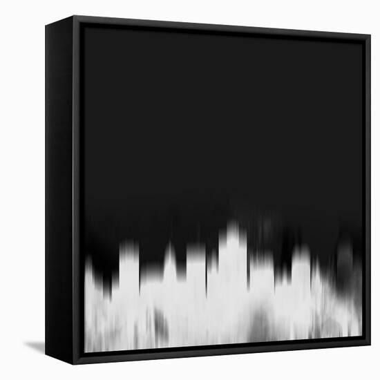 Salt Lake City Skyline - White-NaxArt-Framed Stretched Canvas