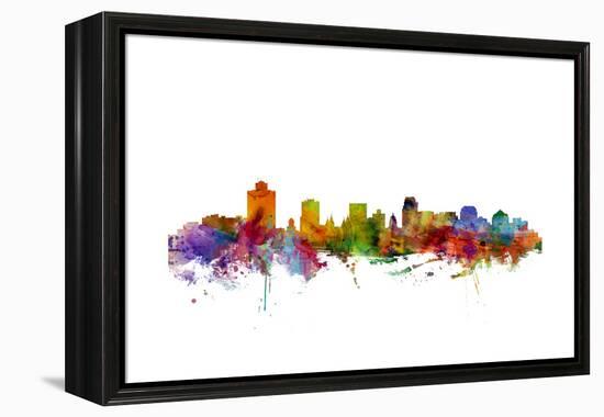 Salt Lake City Skyline-Michael Tompsett-Framed Stretched Canvas