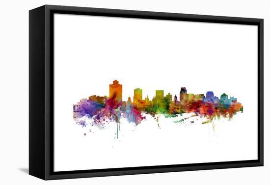 Salt Lake City Skyline-Michael Tompsett-Framed Stretched Canvas