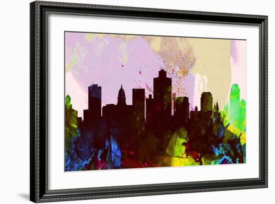 Salt Lake City Skyline-NaxArt-Framed Art Print