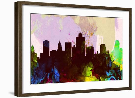 Salt Lake City Skyline-NaxArt-Framed Art Print