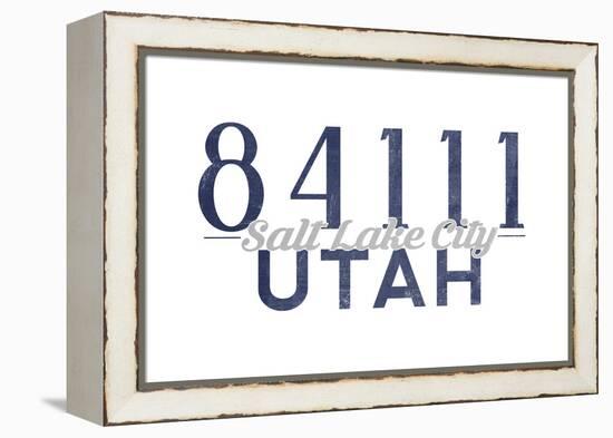 Salt Lake City, Utah - 84111 Zip Code (Blue)-Lantern Press-Framed Stretched Canvas