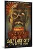 Salt Lake City, Utah - City of the Dead-Lantern Press-Mounted Art Print