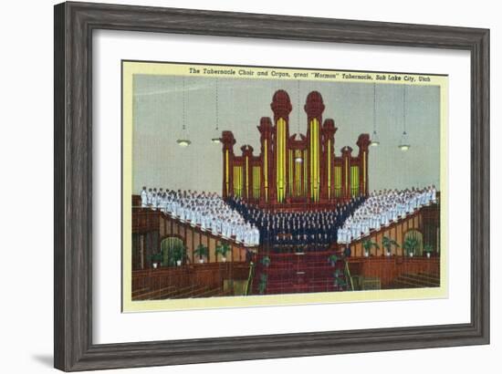 Salt Lake City, Utah, Interior View of the Mormon Tabernacle Choir and Organ-Lantern Press-Framed Art Print