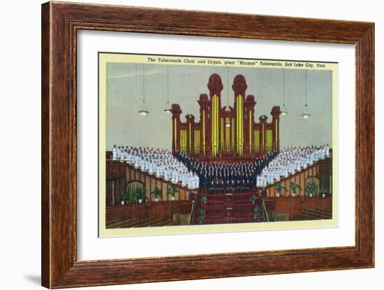 Salt Lake City, Utah, Interior View of the Mormon Tabernacle Choir and Organ-Lantern Press-Framed Art Print