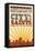 Salt Lake City, Utah - Skyline and Sunburst Screenprint Style-Lantern Press-Framed Stretched Canvas