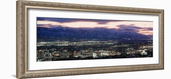 Salt Lake City,Utah Skyline at Night-null-Framed Photographic Print