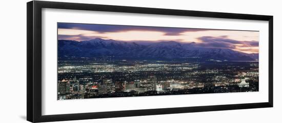 Salt Lake City,Utah Skyline at Night-null-Framed Photographic Print