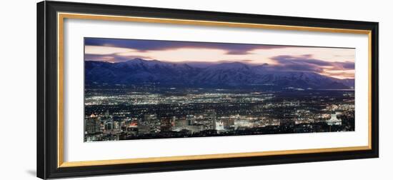 Salt Lake City,Utah Skyline at Night-null-Framed Photographic Print