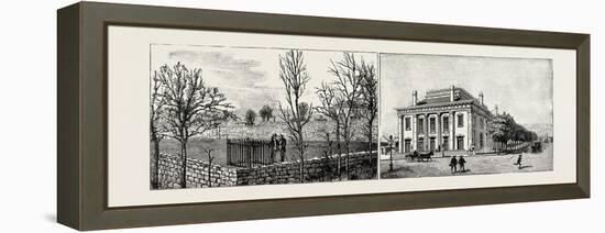 Salt Lake City, Utah, Usa: Brigham Young's Grave (Left); the Theatre (Right)-null-Framed Premier Image Canvas