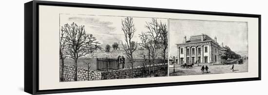 Salt Lake City, Utah, Usa: Brigham Young's Grave (Left); the Theatre (Right)-null-Framed Premier Image Canvas