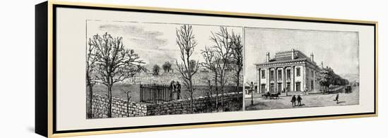 Salt Lake City, Utah, Usa: Brigham Young's Grave (Left); the Theatre (Right)-null-Framed Premier Image Canvas