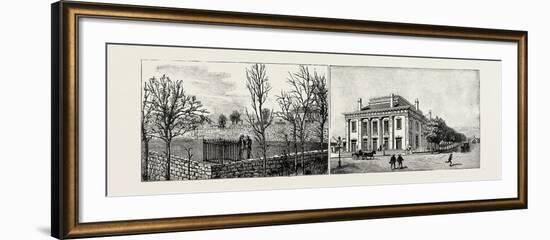 Salt Lake City, Utah, Usa: Brigham Young's Grave (Left); the Theatre (Right)-null-Framed Giclee Print