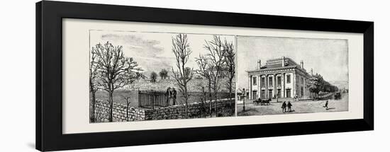 Salt Lake City, Utah, Usa: Brigham Young's Grave (Left); the Theatre (Right)-null-Framed Giclee Print