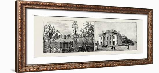 Salt Lake City, Utah, Usa: Brigham Young's Grave (Left); the Theatre (Right)-null-Framed Giclee Print