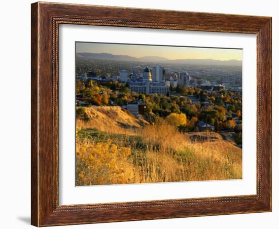 Salt Lake Valley in Autumn, Salt Lake City, Utah-Scott T. Smith-Framed Photographic Print