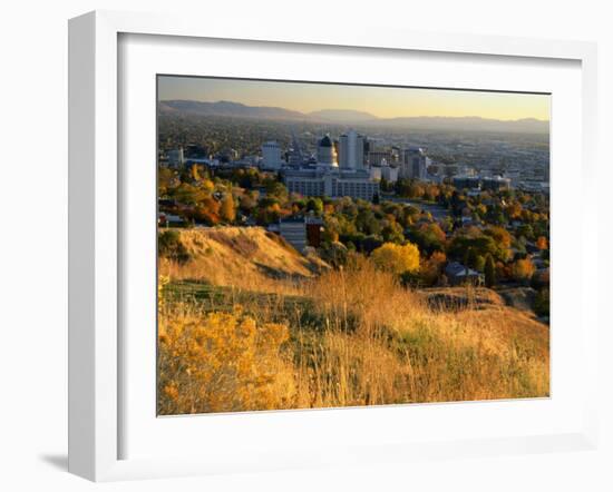 Salt Lake Valley in Autumn, Salt Lake City, Utah-Scott T. Smith-Framed Photographic Print