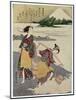 Salt Maidens on the Tago-No-Ura Beach with Mt. Fuji Behind-Suzuki Harunobu-Mounted Giclee Print