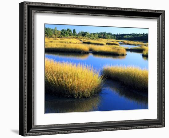 Salt Marsh at Sunrise, Estuary of New Meadow River in Early Autumn, Maine, Usa-Scott T^ Smith-Framed Photographic Print