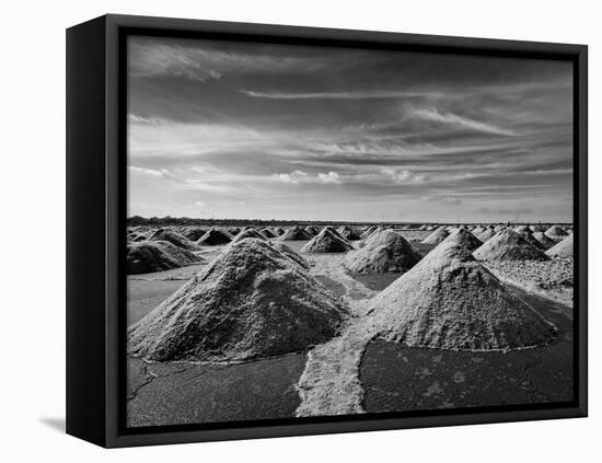 Salt Mine at Sambhar Lake, Sambhar, Rajasthan, India. Black and White Version-f9photos-Framed Premier Image Canvas