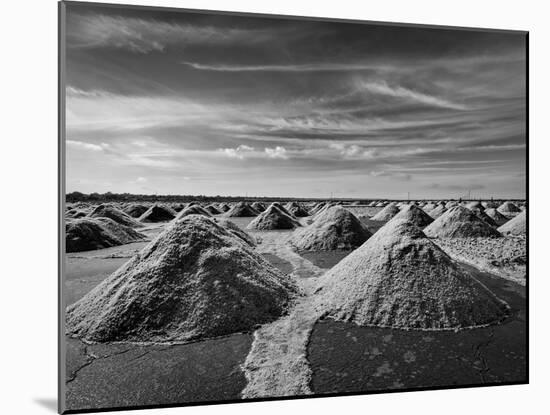 Salt Mine at Sambhar Lake, Sambhar, Rajasthan, India. Black and White Version-f9photos-Mounted Photographic Print