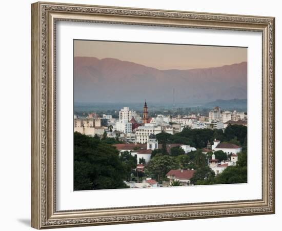 Salta Province, Salta, View from the East, Dawn, Argentina-Walter Bibikow-Framed Photographic Print