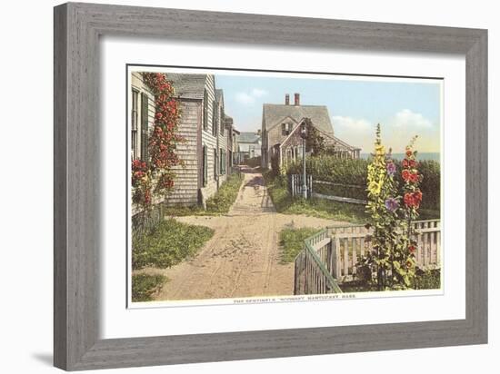 Saltbox Houses, Siasconset, Nantucket, Massachusetts-null-Framed Art Print