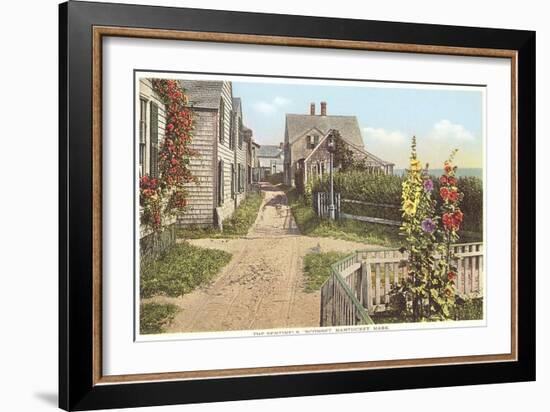 Saltbox Houses, Siasconset, Nantucket, Massachusetts-null-Framed Art Print