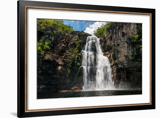 Salto 80M Waterfall in Chapada Dos Veadeiros National Park, Goias, Brazil-Vitor Marigo-Framed Photographic Print