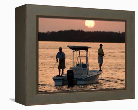 Saltwater Flats Fly fishing in San Carlos Bay, Sanibel Island, Florida-Maresa Pryor-Framed Premier Image Canvas
