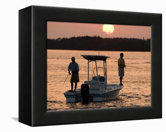 Saltwater Flats Fly fishing in San Carlos Bay, Sanibel Island, Florida-Maresa Pryor-Framed Premier Image Canvas