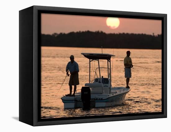 Saltwater Flats Fly fishing in San Carlos Bay, Sanibel Island, Florida-Maresa Pryor-Framed Premier Image Canvas