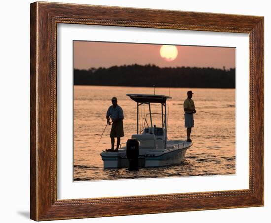 Saltwater Flats Fly fishing in San Carlos Bay, Sanibel Island, Florida-Maresa Pryor-Framed Photographic Print