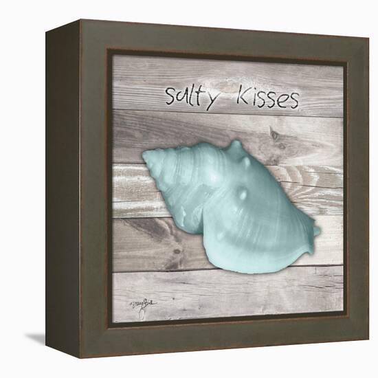 Salty Kisses Aqua Shell-Diane Stimson-Framed Stretched Canvas