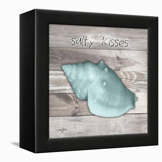 Salty Kisses Aqua Shell-Diane Stimson-Framed Stretched Canvas