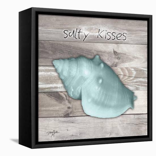 Salty Kisses Aqua Shell-Diane Stimson-Framed Stretched Canvas