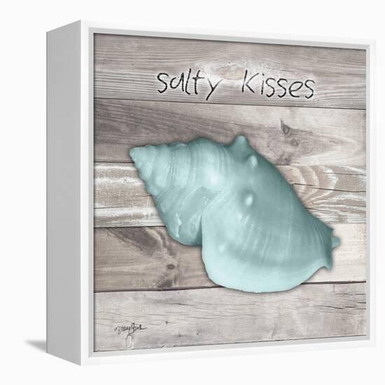 Salty Kisses Aqua Shell-Diane Stimson-Framed Stretched Canvas