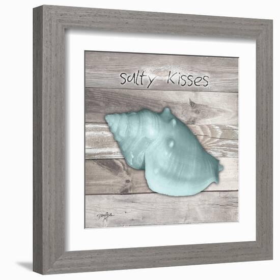 Salty Kisses Aqua Shell-Diane Stimson-Framed Art Print