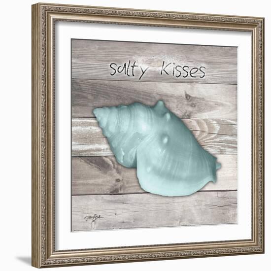 Salty Kisses Aqua Shell-Diane Stimson-Framed Art Print