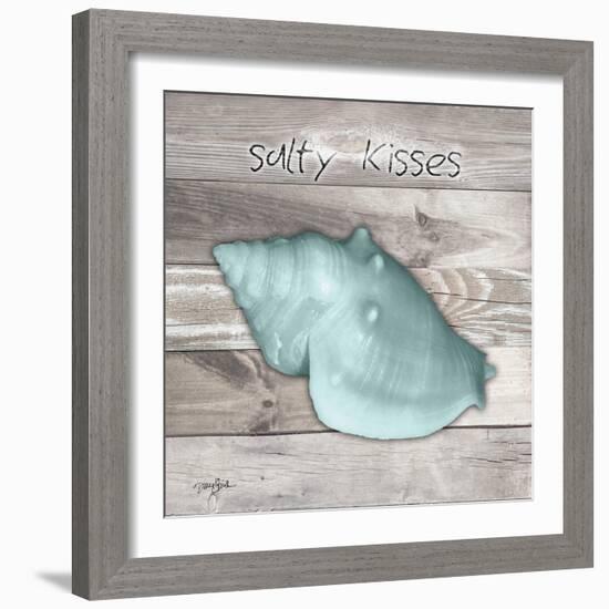 Salty Kisses Aqua Shell-Diane Stimson-Framed Art Print