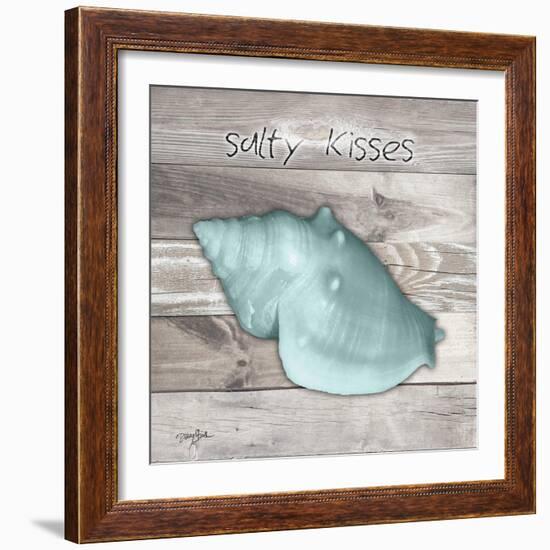 Salty Kisses Aqua Shell-Diane Stimson-Framed Art Print