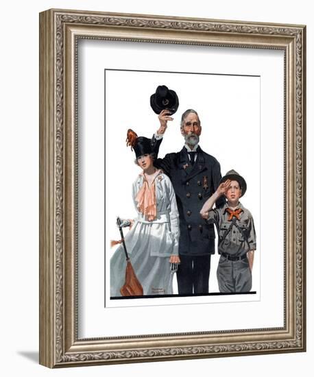 "Salute to Colors", May 12,1917-Norman Rockwell-Framed Giclee Print