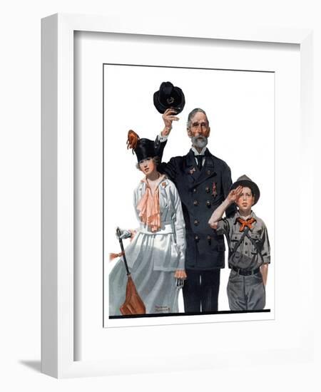 "Salute to Colors", May 12,1917-Norman Rockwell-Framed Giclee Print